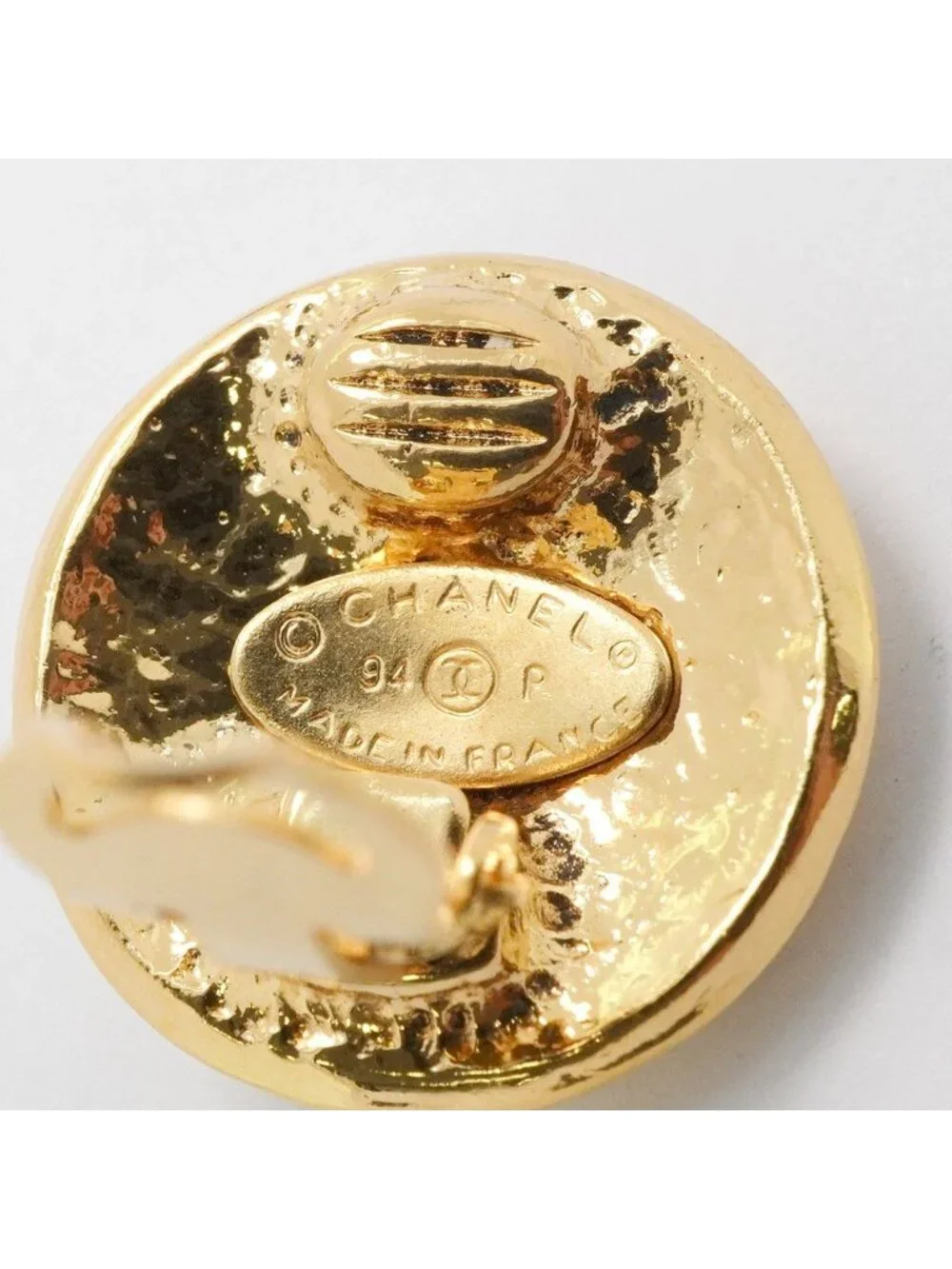 Chanel Earrings Vintage CC Logo Round